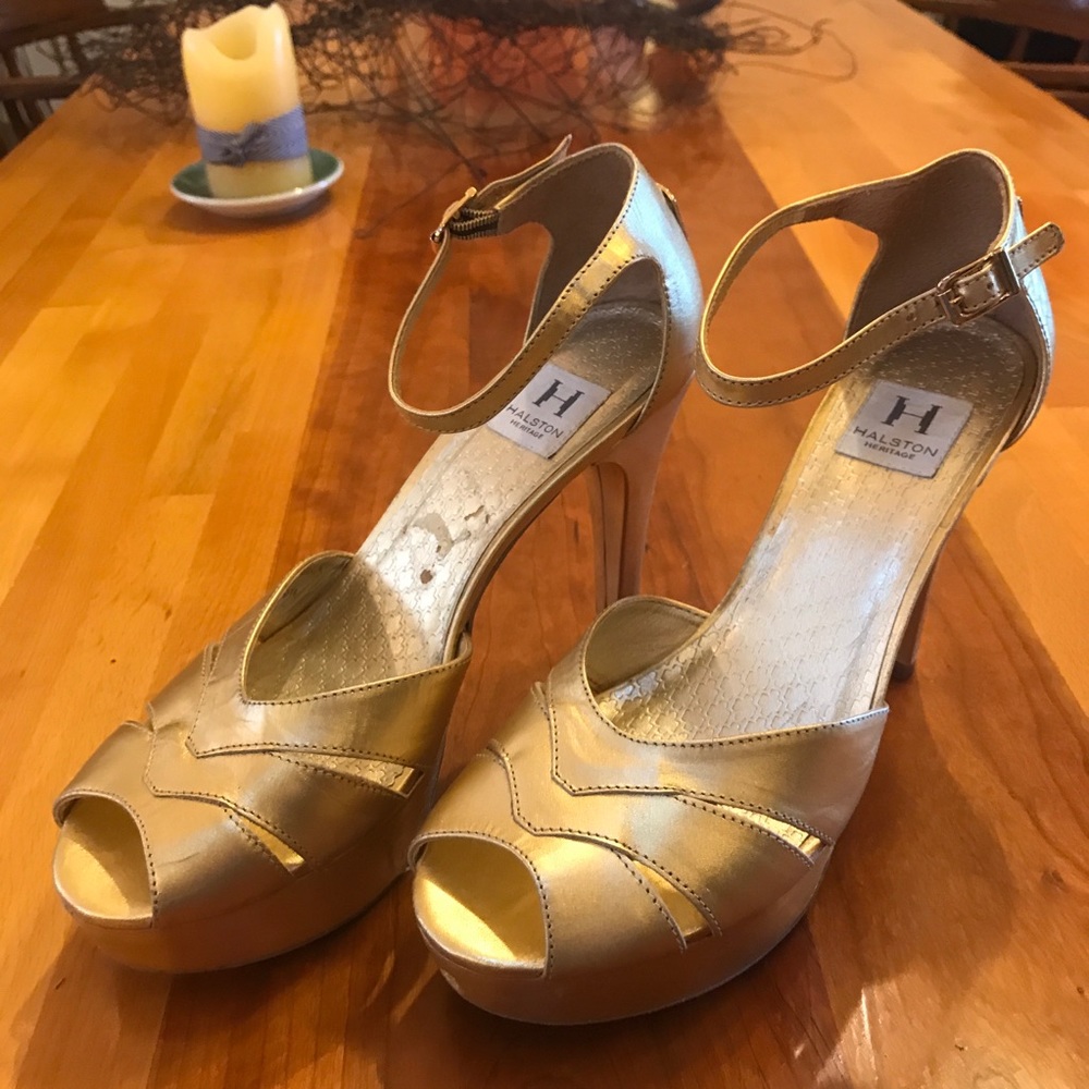 Gold Halston Heritage heels